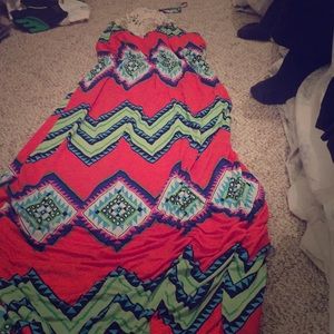 Southwestern print with  lace neck